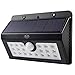 California Basics 20 LED Solar Powered Motion Sensor Wall Flood Light for Outdoors, Weatherproof, Black