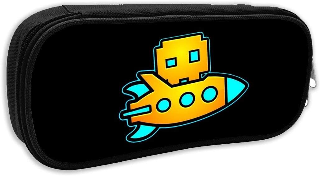 Zhangyanq Geo-met-ry Da-sh Anime Makeup Pouch Durable Students Cool Stationery with Double Zipper for Boys&Girls