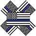 Thin Blue Line Flag Decals - 3x5 in. Black White and Blue American Flag Stickers for Cars and Trucks - in Support of Police and Law Enforcement Officers (5-Pack)