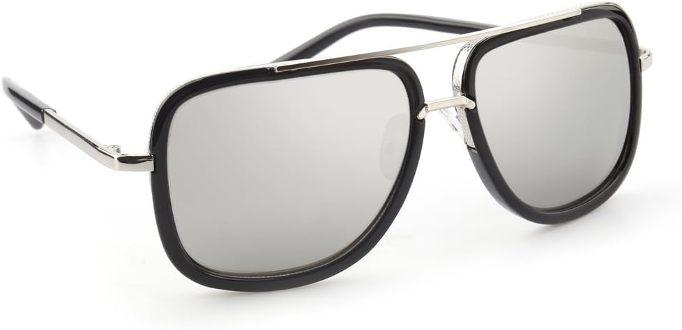 JOOX Classic Square Sunglasses Oversized Double Bar Metal Frame