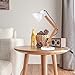 MUTUW Wooden Swing Arm Desk Lamp, e26 e27 LED Bulb Lamp, 40W, Metal Wooden, Perfect for Reading Study Work Office, White