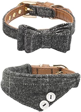 Gyapet Cat Collars Small Dog Puppy Bowtie Bandana Cute Pup Bowtie Bandana Set Scarf Adjustable