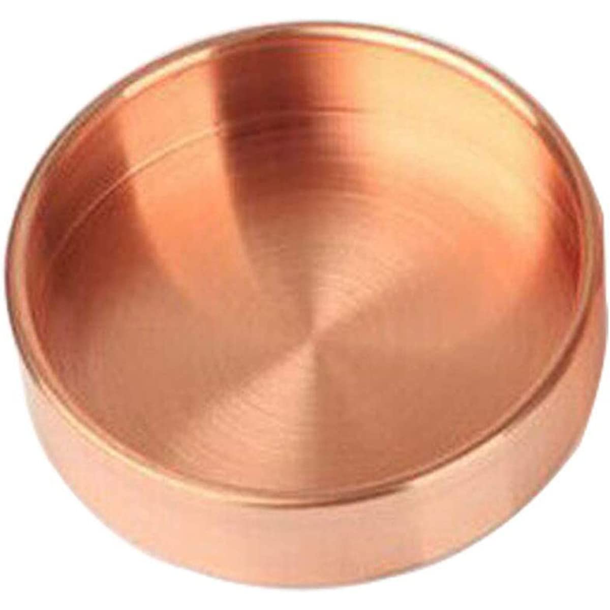 Round Copper Tray Metal Decorative Storage Organizer Trays for Jewelry Makeup Toiletries Kitchen Tableware 14cm Curling