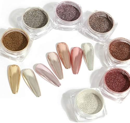 Nails, Electroplate Mirror, 7 Colors, Mirror Powder (Set of 7 Colors)