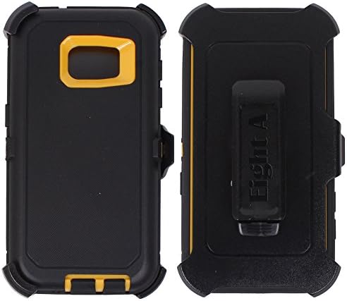 Samsung Galaxy S7 Case,Heavy Duty Defender Impact Rugged with Built-in Screen Protector Case Cover for Galaxy S7 (Black-Yellow)