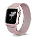 yearscase 38MM Milanese Loop Replacement Band with Metal Protective Case Compatible Apple Watch Band Series 3 Series 2 Series 1 Sport&Edition - Rose Gold