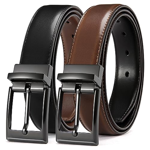 CHAOREN Leather Reversible Belt for Men Mens Dress Belt