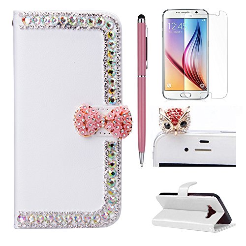 BlackBerry Priv Case, Mellonlu Handmade 3D Bling PU Leather Flip Wallet  Case for BlackBerry Priv, with Free Stylus Pen Screen Protector dust  plug