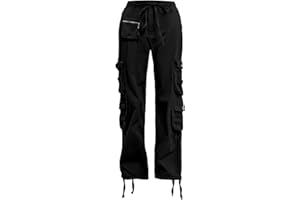 CASEI Cargo Pants Women Tactical Baggy Hiking Cargo Pants with 9 Pockets Cotton Military Casual Army Combat Work Pants