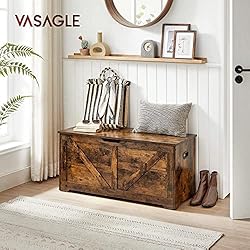 VASAGLE Storage Chest, Storage Trunk with 2 Safety