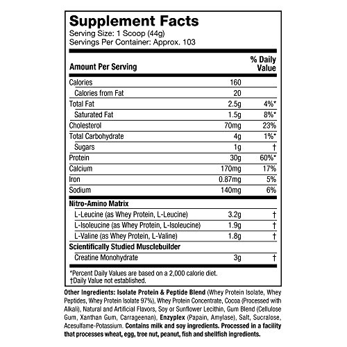 MuscleTech NitroTech Protein Powder, 100% Whey Protein with Whey Isolate, Milk Chocolate,...