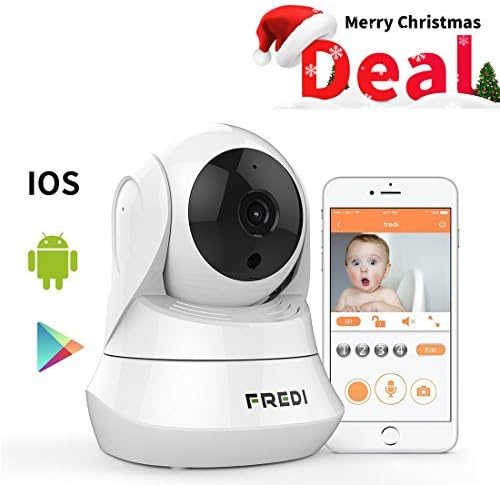 FREDI WiFi Wireless Camera with Remote Viewing Indoor Pan/Tilt Security IP Camera Baby Monitor Plug & Play, 2-Way Talking (White)