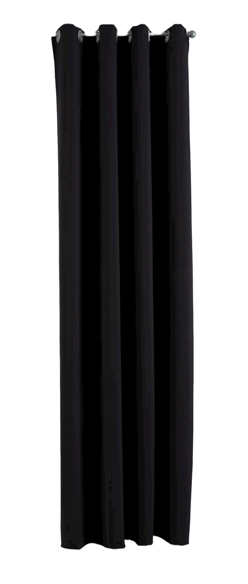 Gardinenbox Blue H x W 225 x 295 cm Pack of 1 Thermal Curtain Blackout Eyelets Sound Insulation Oekotex UV Protection Tiebacks 201920600, 100% polyester, Black, HxB 225x140 cm