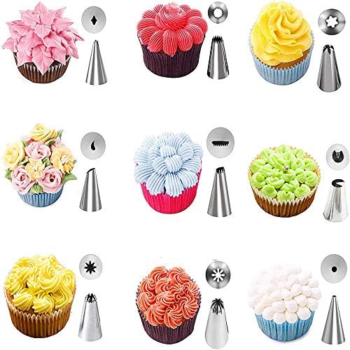 Jackify Douilles Pâtisserie, 50 Pièces en Acier Inoxydable DIY Kits, 48 Douilles, 1 Poches à Douille Réutilisable, 1 Coupleurs, DIY Kits pour Décoration de Gâteaux - Cuisine A Vivre Jackify Douilles Pâtisserie, 50 Pièces en Acier Inoxydable DIY Kits, 48 Douilles, 1 Poches à Douille Réutilisable, 1 Coupleurs, DIY Kits pour Décoration de Gâteaux
