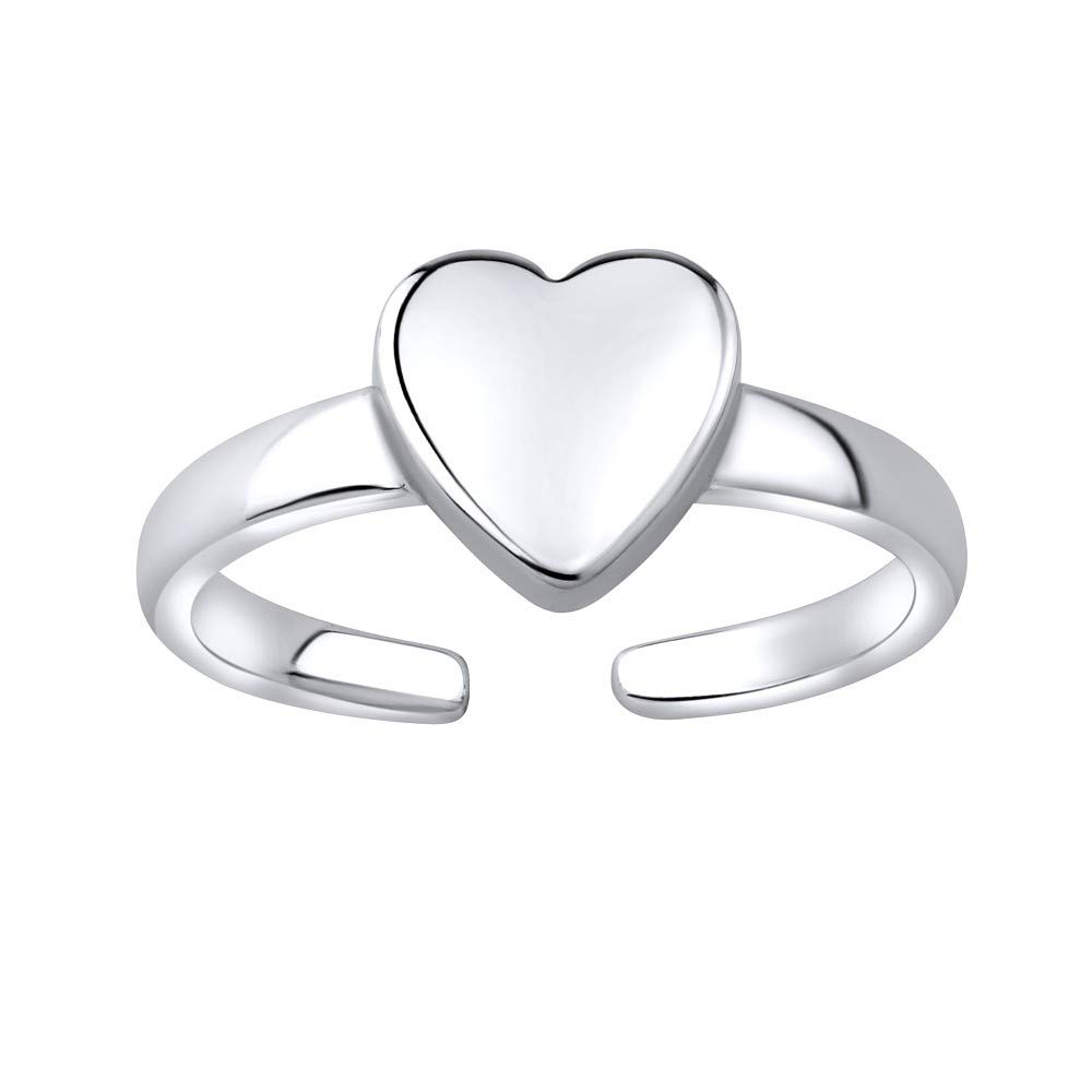 SILVEGO - JJJTR1597 - Women 925 Sterling Silver Toe Ring Heart