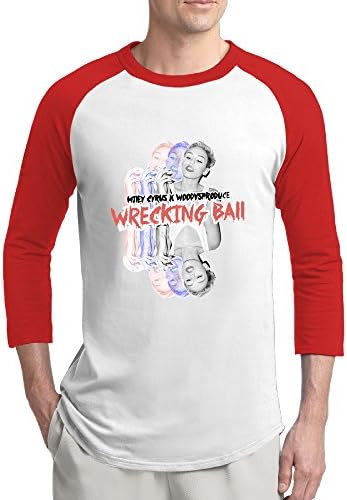 Men's Miley Cyrus - Wrecking Ball Woody's Produce Contrast Color Plain Raglan Shirt