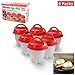 Egg Cooker As Seen on TV, Non Stick Silicone Egg Boiler, Hard Boiled Eggs without the Shell (Red+White)