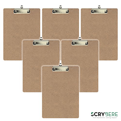 Clipboard Letter Size 9' x 12.5' Low Profile Clip Hardboard - Pack of 6