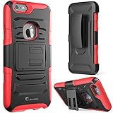 iPhone 6s Plus Case ,i-Blason Prime [Kickstand] Apple iPhone 6 Plus Case (5.5) [Heavy Duty] [Dual Layer] Combo Holster Cover [Belt Clip] (Red) (Wireless Phone Accessory)