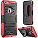 iPhone 6s Case ,i-Blason Prime [Kickstand] Also Fit Apple iPhone 6 Case (4.7) Dual Layer Holster Cover with [Locking Belt Swivel Clip] (Red)