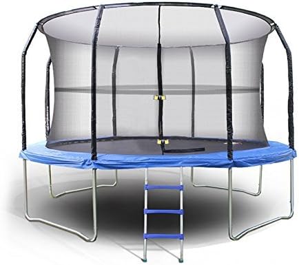 Hindom Outdoor 14ft 4 Arch 8 Poles Trampoline Enclosure Netting Exercise Safety Net, US STOCK