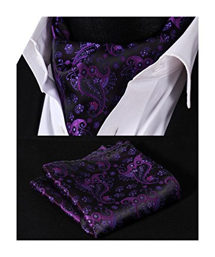 Hisdern men s ascot paisley floral jacquard woven gift …