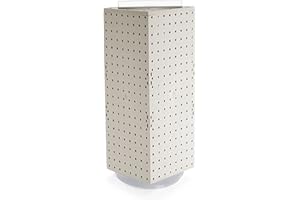 Azar Displays 703385-WHT Four-Sided Revolving 8”W X 20”H Pegboard Counter Display, White