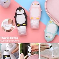 Travel Bottles,Leakproof Silicone Refillable Travel Containers,Squeezable Travel Sets Cosmetic Toiletry Containers for Shampoo Lotion Soap,Portable Case Cute Cartoon Refillable Bottle