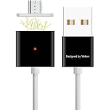 Creaker&reg; WSKEN Micro USB Charging Cable(1m), High Speed USB 2.0 A Male to Micro B Sync and Charge Cable, Unique Magnetic Design with LED Indicator Light, Compatible with Android, Samsung, HTC, Motorola, Nokia, Xiaomi and More (black)