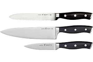 HENCKELS Forged Accent 3 Piece Knife Starter Set - Chef's Knife, Serrated Utility Knife, Paring Knife