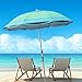 Blissun 7.2' Portable Beach Umbrella with Sand Anchor, Tilt Pole, Carry Bag, Air Vent (Orange Stripe)