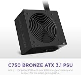 NZXT C750 Bronze ATX 3.1 Power Supply 750W 12V-2x6 120mm FDB Black view 2
