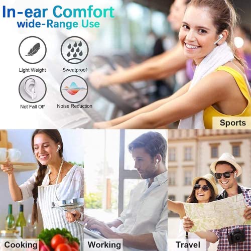 Écouteurs Bluetooth 5.0, Casque sans Fil,Écouteurs sans Fil, Microphone intégré et étui de Chargement, réduction de Bruit stéréo 3D HD pour Casques Apple Airpods/Android/iPhone