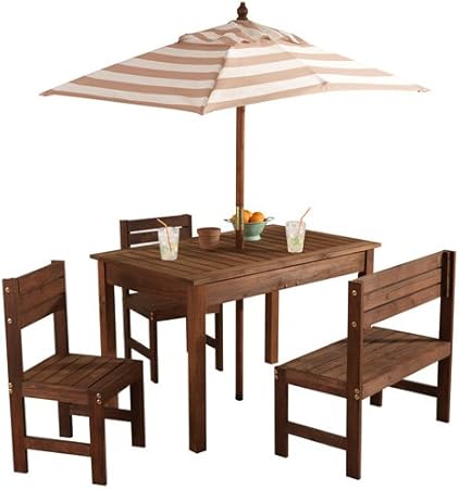 Amazon Com Kidkraft Wooden Outdoor Children S Patio Set With
