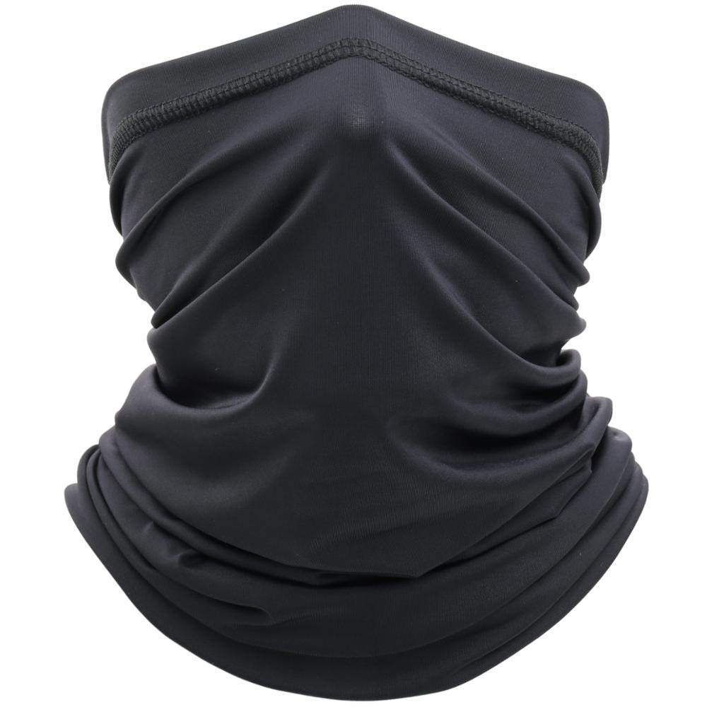 Genuine Neck Gaiter Face Scarf Mask, Mouth Cover Bandana, Anti-Dust, Wind & Sun Protection Headwear, Multi-functional Head band Balaclava, Elastic Tube Mask (Dark Grey)