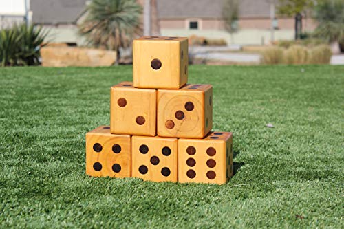 image for Jungle Gym Kingdom Giant Wooden Playing Dice Set (6 Dice) with Yardzee
