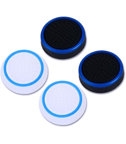 KNOXS 4 stuks joystick caps voor Sony PlayStation Portal, siliconen joystick caps anti-slip beschermhoes Sony PlayStation Portal thumbsticks grips caps (wit en rood twee
