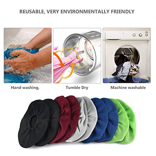 5 Pairs Mesh Non Slip Washable Reusable Shoe Covers For Household Thickened Boot Covers (5 Color)