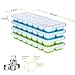 Lookka Ice Cube Trays with Lids, Easy-Release Silicone and Flexible 14-Ice Trays with Spill-Resistant Removable Lid, 4-Pack Ice Cube Molds for Whiskey, Cocktail, Beverages (Blue & Green)