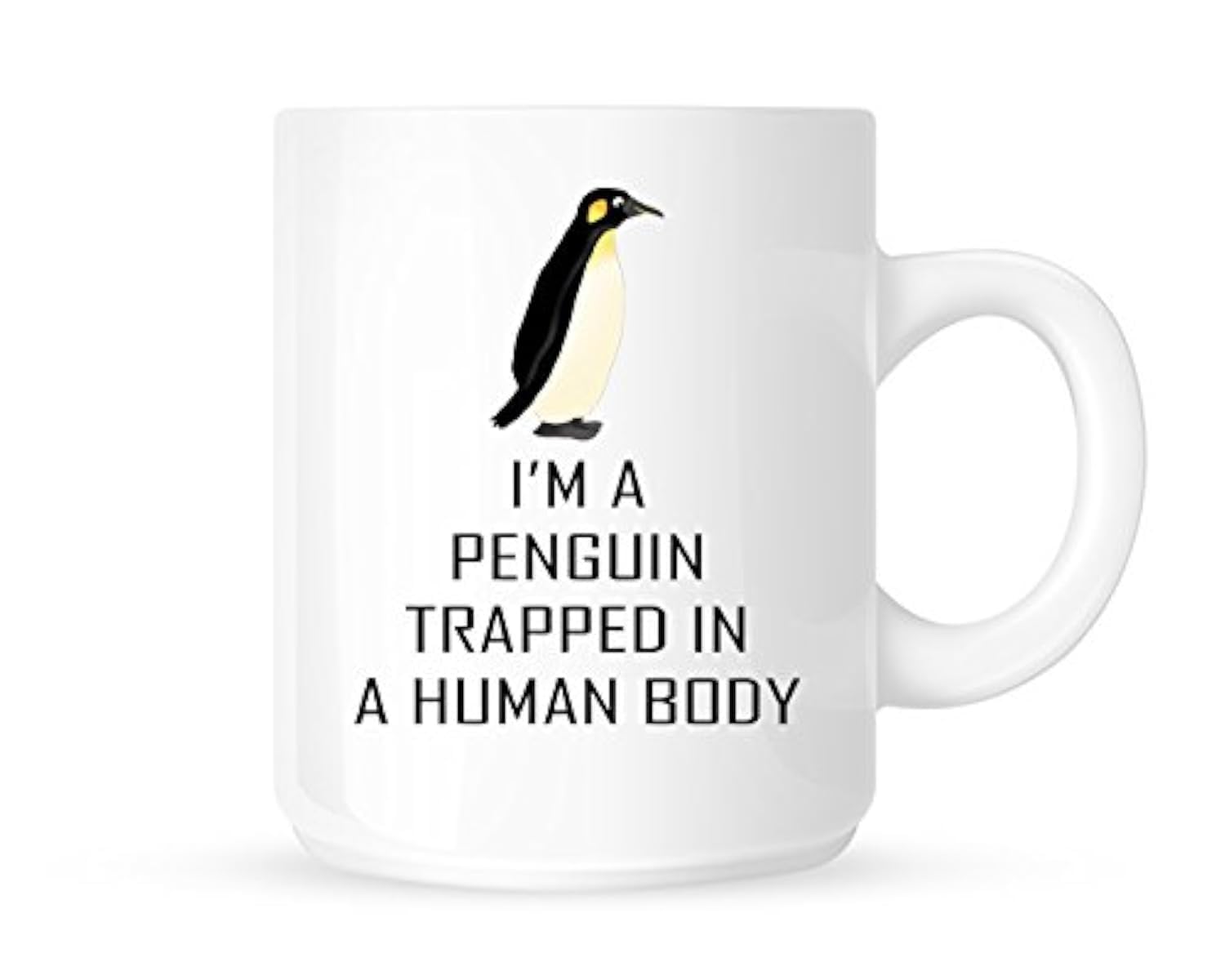 DottsMusic I'm A Penguin Trapped In A Human Body - Funny & Cute Ceramic Coffee Mug - 11 Oz, Great Gift Idea