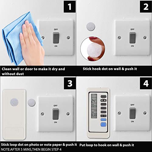 Self Adhesive Dots, OAMCEG 1600pcs (800 Pair Sets White) 20mm/0.78" Diameter Sticky Back Coins Nylon Coins, Hook & Loop with Waterproof Sticky Glue Coins Tapes, Perfect for School,Office, Home