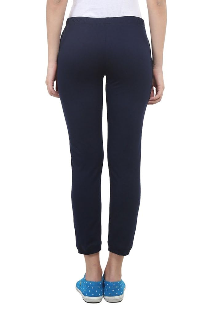 vimal black cotton blend trackpant for women