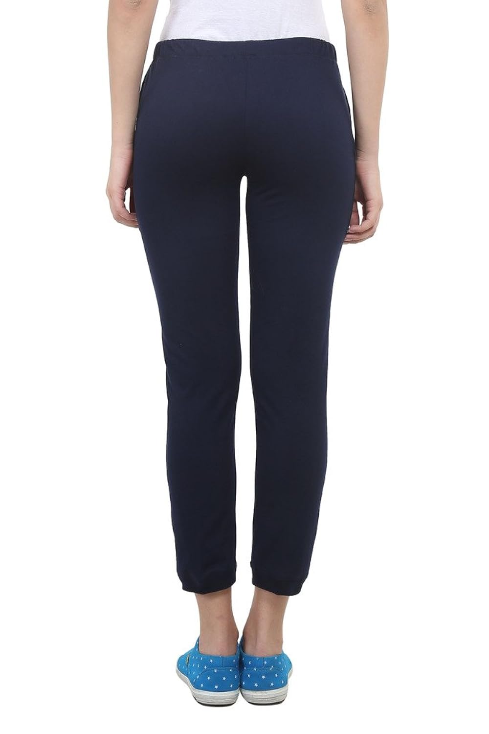vimal black cotton blend trackpant for women