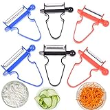 LOCOLO 6PCS Magic Trio Peelers, Multifunctional Peeling Slicer Tool Fruit Vegetable Slicer Cutter Great for Any Kitchen or Bar