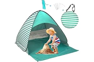 UPF 50+ Easy Pop Up Beach Tent Sun Shelter 2-3 Person Instant Automatic Portable Baby Canopy Cabana Sun Shade Umbrella (Green