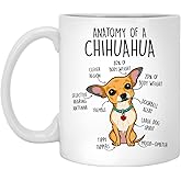 GreenStar Gifts Chihuahua Coffee Mug, Cute Dog Gift, Funny Gift For Her, Him, Dog Mom, Dad, Chiwawa Anatomy Mug 11oz, White