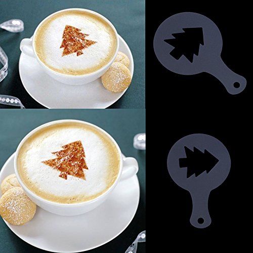 16 Stück Cappuccino Schablonen, Barista Kunststoff Vorlagen für Kaffeedekoration, ideal zum Verzieren von Milchschaum für Café und Zuhause – Bild 5