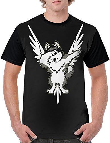 Most Fashion Maker Mens Black Tshirts Funny Dabbing Dab Dance Dog Husky Shirt