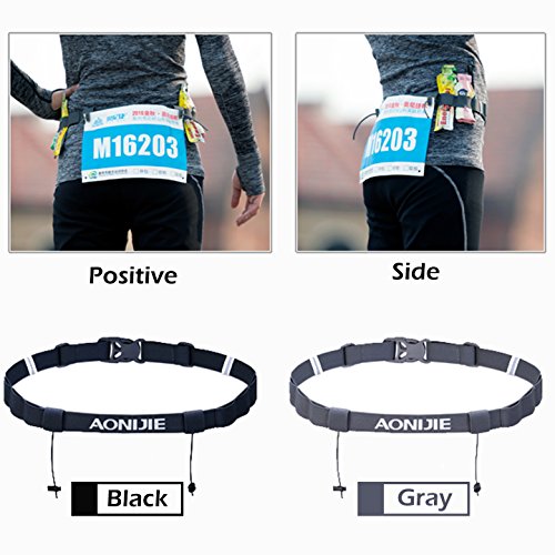 TRIWONDER Runners Race Number Belt with 6 Loops for Triathlon, Marathon, Running, Cycling (Grey) - Thumbnail 2