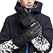 FREETOO Mens Winter Gloves, Outdoor Waterproof Warm Gloves, Screen Touch Motorcycle Gloves for Cold Weather (Black, L 9.60-9.92'')